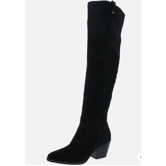Michael Kors Point Toe Over Knee Boots 5.5 Black NWOT Suede OTK Academia Capsule - Picture 1 of 13